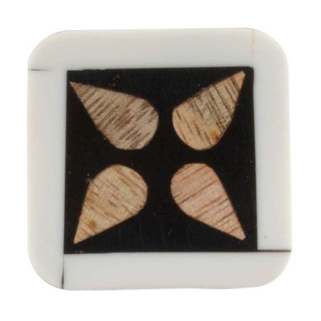 Black And White Flower Wood Drawer Knobs 